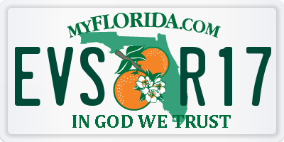 FL license plate EVSR17