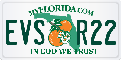 FL license plate EVSR22