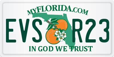 FL license plate EVSR23