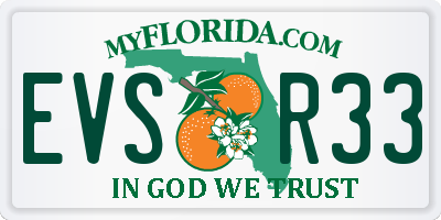 FL license plate EVSR33