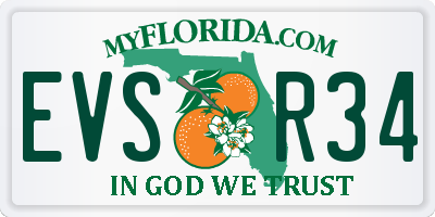 FL license plate EVSR34