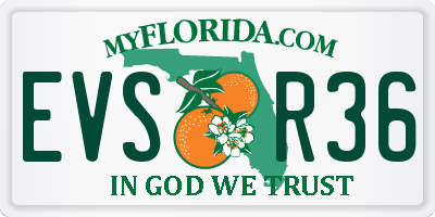 FL license plate EVSR36