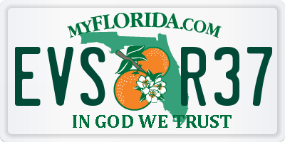 FL license plate EVSR37