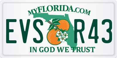 FL license plate EVSR43