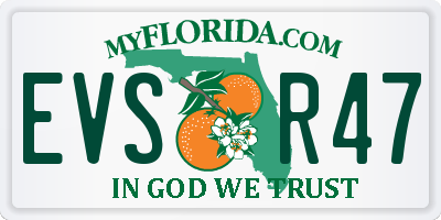 FL license plate EVSR47