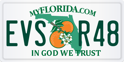 FL license plate EVSR48