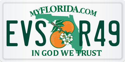 FL license plate EVSR49