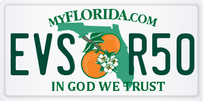FL license plate EVSR50