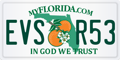 FL license plate EVSR53