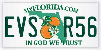 FL license plate EVSR56