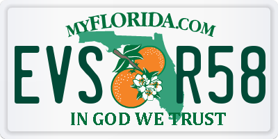 FL license plate EVSR58