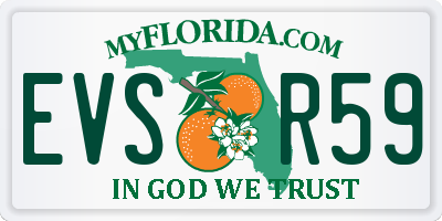 FL license plate EVSR59