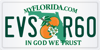 FL license plate EVSR60