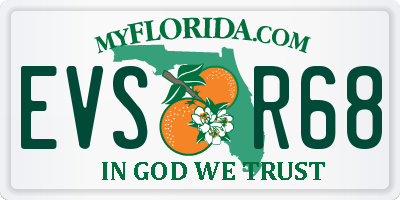FL license plate EVSR68