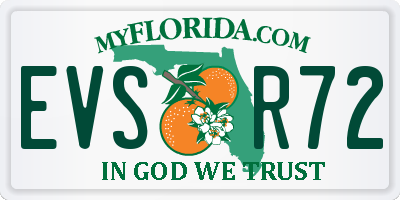 FL license plate EVSR72