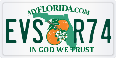 FL license plate EVSR74