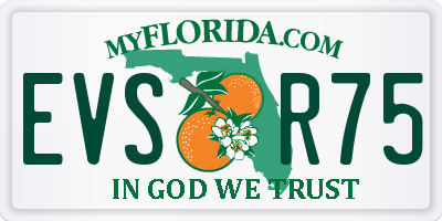 FL license plate EVSR75