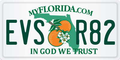 FL license plate EVSR82