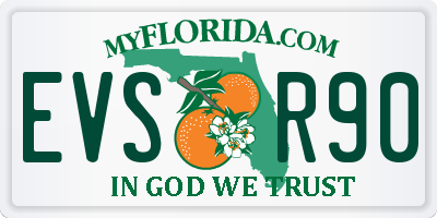FL license plate EVSR90