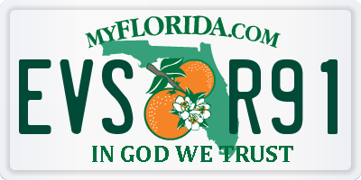 FL license plate EVSR91