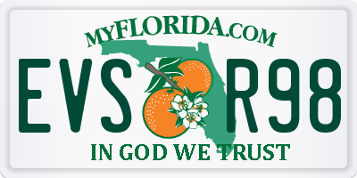 FL license plate EVSR98