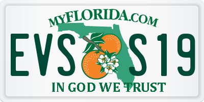 FL license plate EVSS19