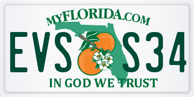 FL license plate EVSS34
