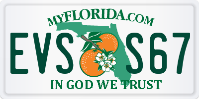 FL license plate EVSS67