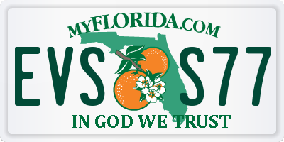 FL license plate EVSS77