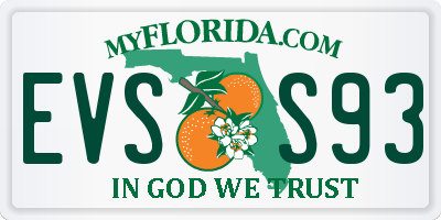 FL license plate EVSS93