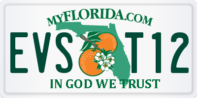 FL license plate EVST12