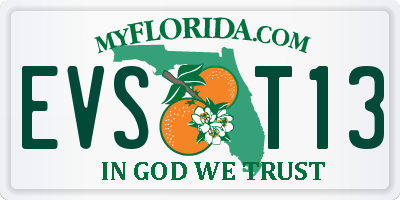 FL license plate EVST13