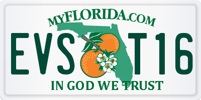 FL license plate EVST16