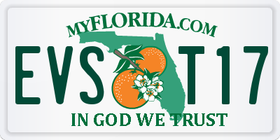 FL license plate EVST17