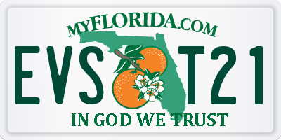 FL license plate EVST21
