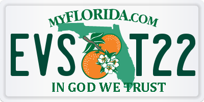 FL license plate EVST22
