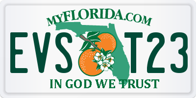 FL license plate EVST23