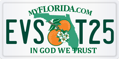 FL license plate EVST25