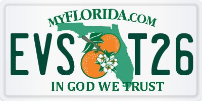 FL license plate EVST26