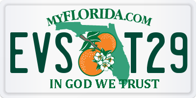 FL license plate EVST29