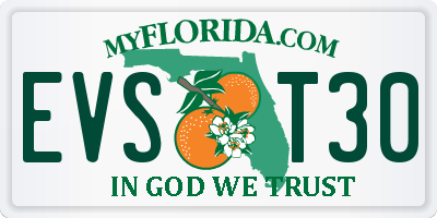 FL license plate EVST30