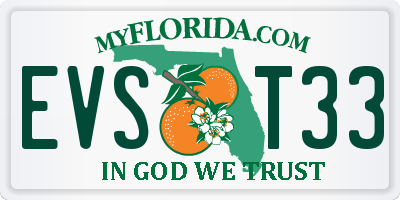 FL license plate EVST33
