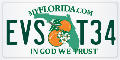 FL license plate EVST34