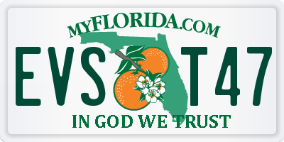 FL license plate EVST47