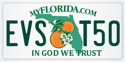 FL license plate EVST50
