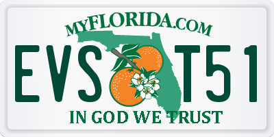 FL license plate EVST51