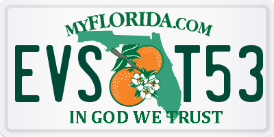 FL license plate EVST53
