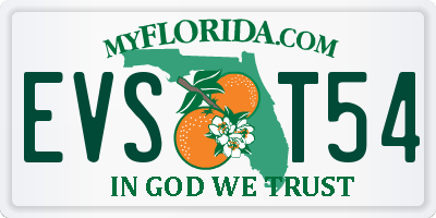 FL license plate EVST54