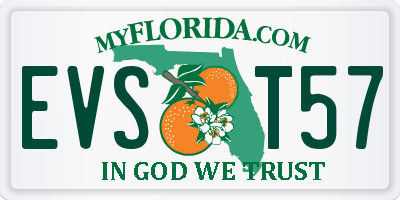 FL license plate EVST57