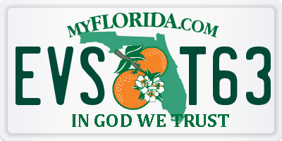 FL license plate EVST63